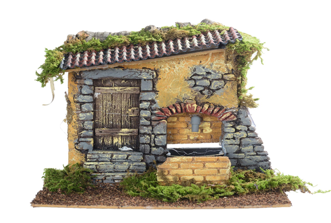 Fontana per Presepe Effetto Pietra e Muschio 22X17X22CM Peraga Christmas