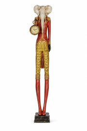 Elefante con Orologio 13X13 H 75cm Rosso Oro Peraga Christmas