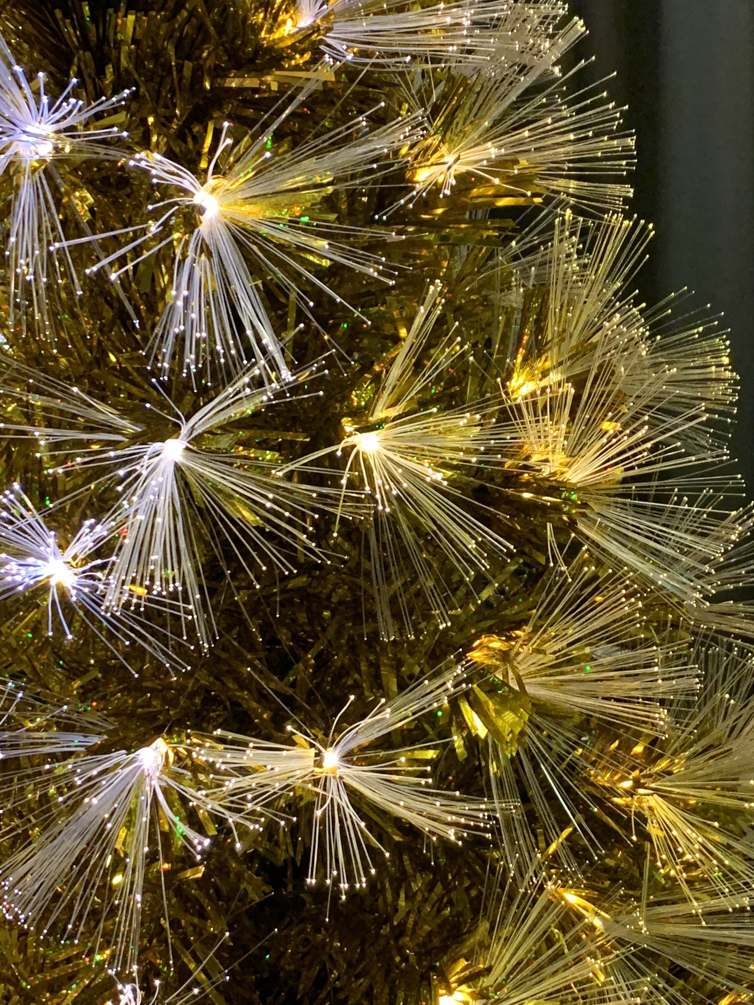 ALBERO DI NATALE ORO CON FIBRE OTTICHE H.180CM