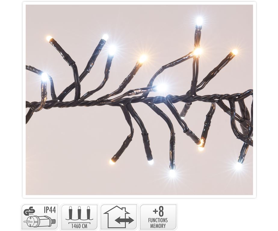 LUCI NATALE GHIRLANDA 2016 LED BIANCO CALDO/FREDDO