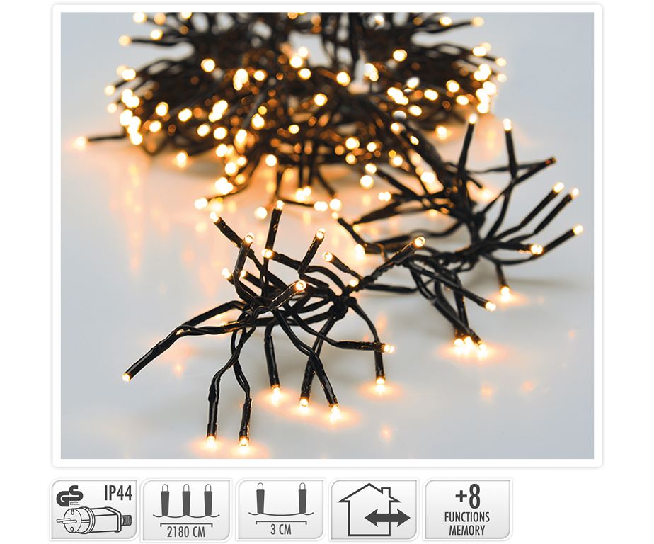 LUCI NATALE GHIRLANDA 3000 LED BIANCO CALDO