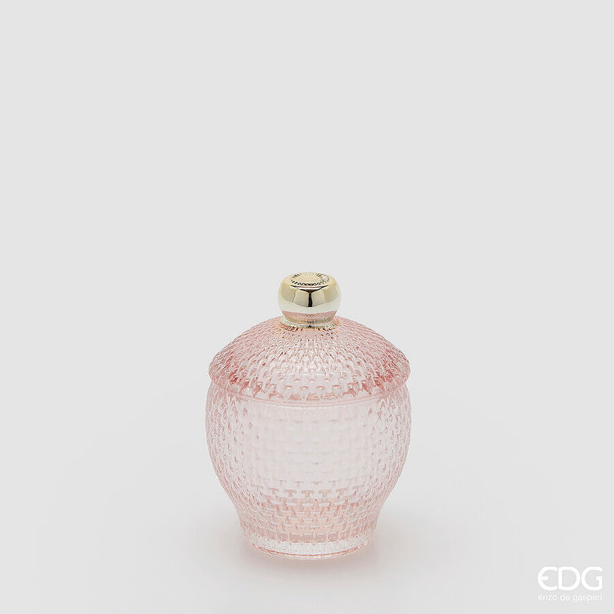 Contenitore Decorativo Micro Quadretti Bombato H11,5 D8,5 Rosa EDG