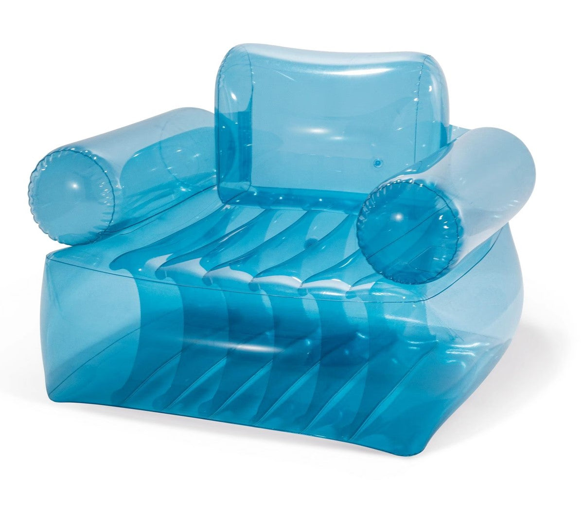POLTRONA TRASPARENTE BLU GONFIABILE