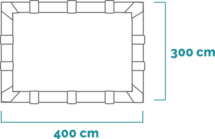 PISCINA RETTANGOLARE GRAPHITE GREY PANEL 400X300X124CM  + POMPA + SCALETTA + TELI