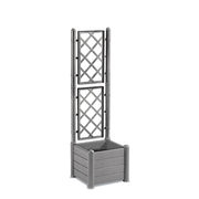 FIORIERA QUADRATA ITALIA CON SPALLIERA 43CM STONE GREY
