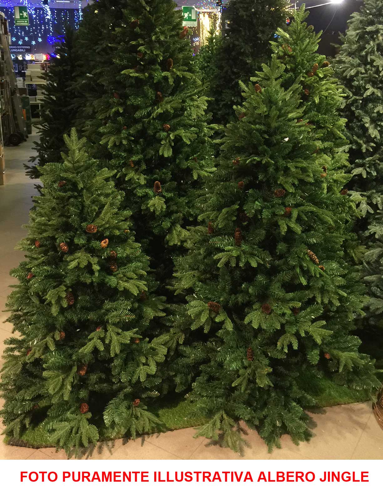 ALBERO DI NATALE 180CM JINGLE VERDE CON PIGNE