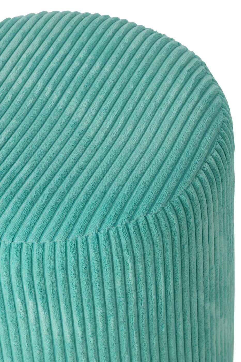 Pouf sgabello imbottito in velluto a coste 39x39x44 cm Turchese - immagine 3