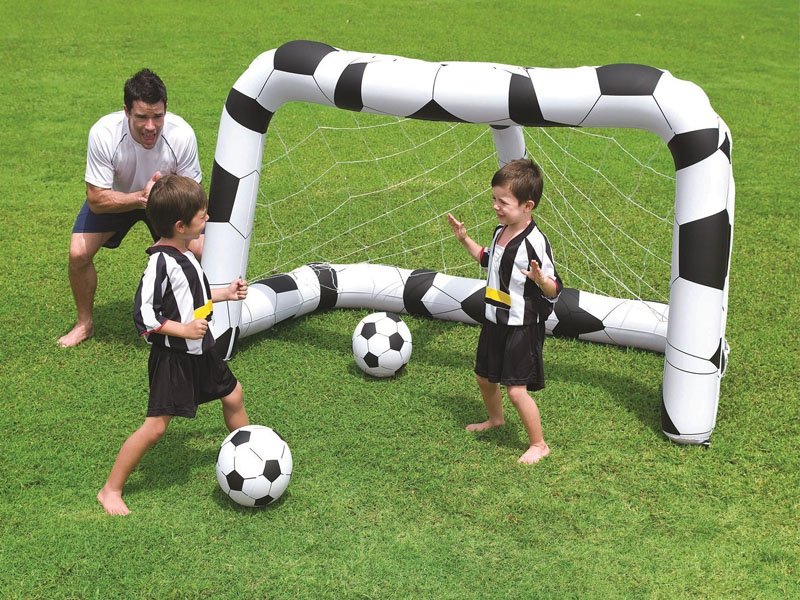 PORTA DA CALCIO GONFIABILE CON PALLONE 213X122X137CM