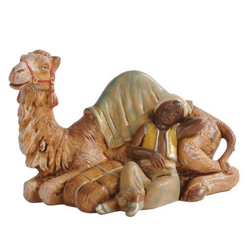 PASTORE DORMIENTE CON CAMMELLO 12CM IN RESINA (F-40)