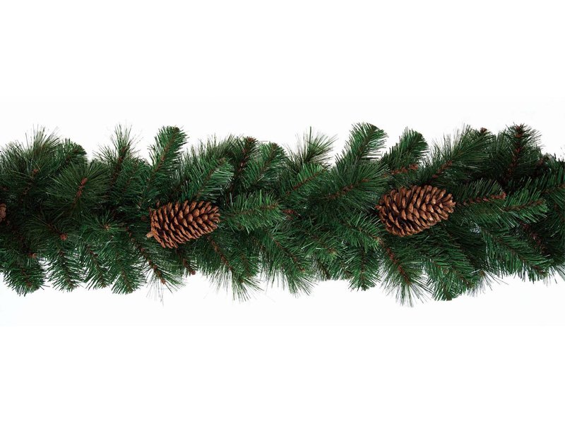 GHIRLANDA VERDE CON PIGNE H270CM Ø27CM