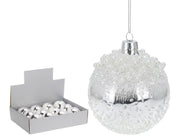 OFFERTA 4 PALLINE 10CM ARGENTO CON PERLINE