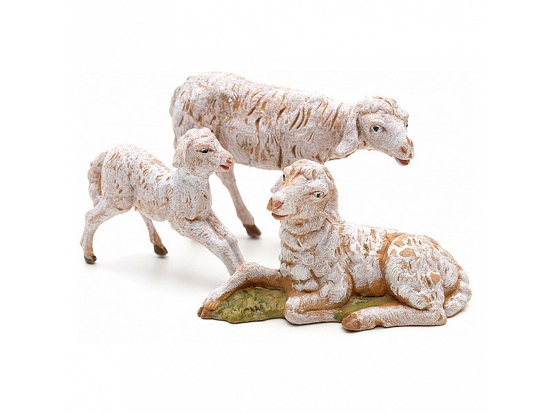 FAMIGLIA DI PECORE 12CM IN RESINA (F275)