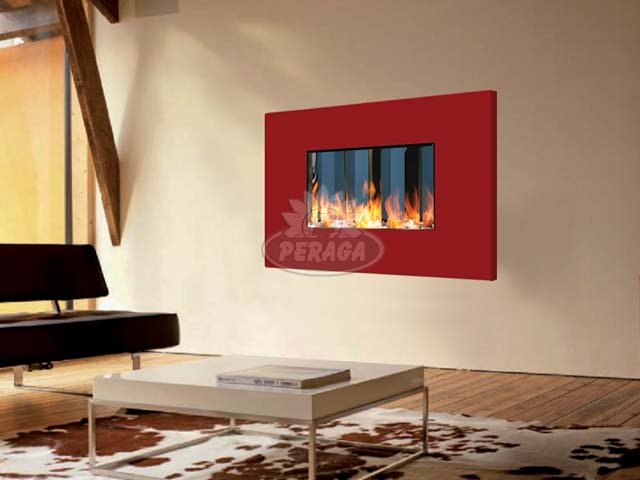 BIOCAMINO VAN GOGH CON CORNICE VETRO ROSSO