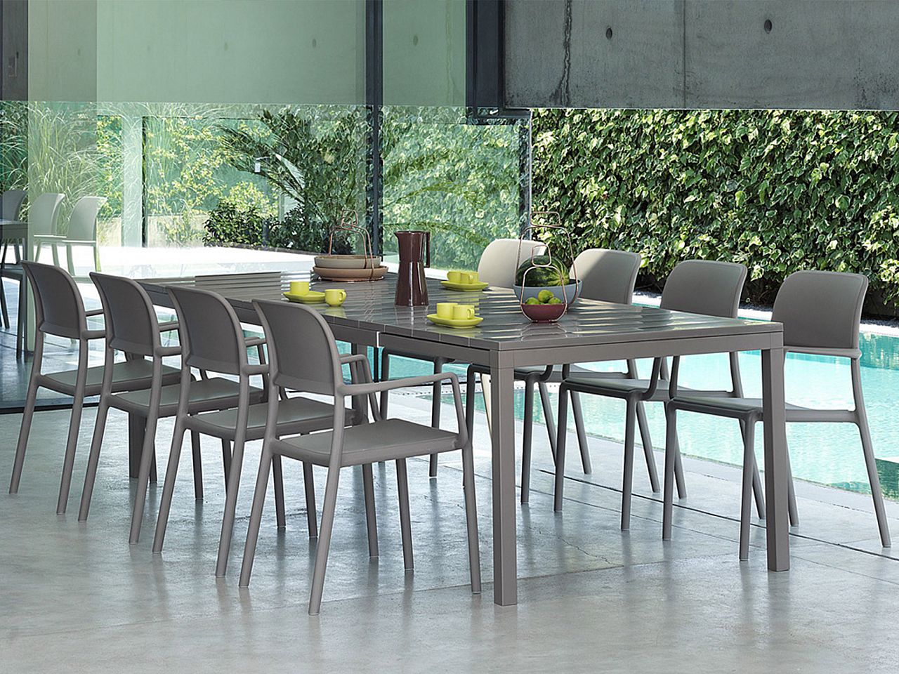 OFFERTA TAVOLO RIO ALLUNGABILE 210/280CM +8 POLTRONE RIVA COLORE A SCELTA