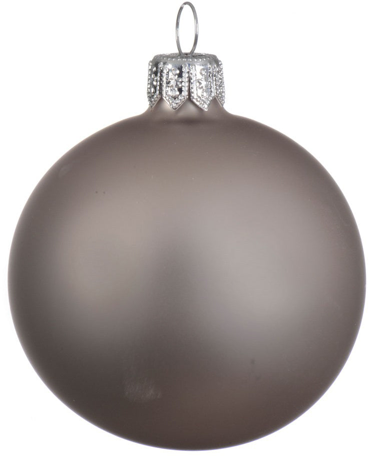 PALLINA DI NATALE IN VETRO LINO NATURALE OPACO 8CM