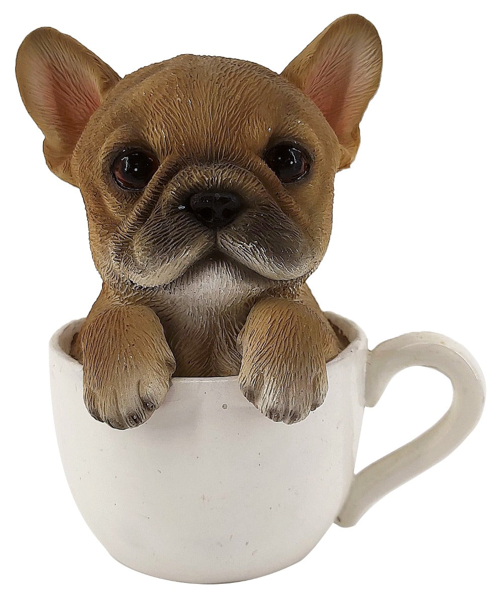 STATUETTA BULLDOG IN TAZZA CM.10 VETRORESINA