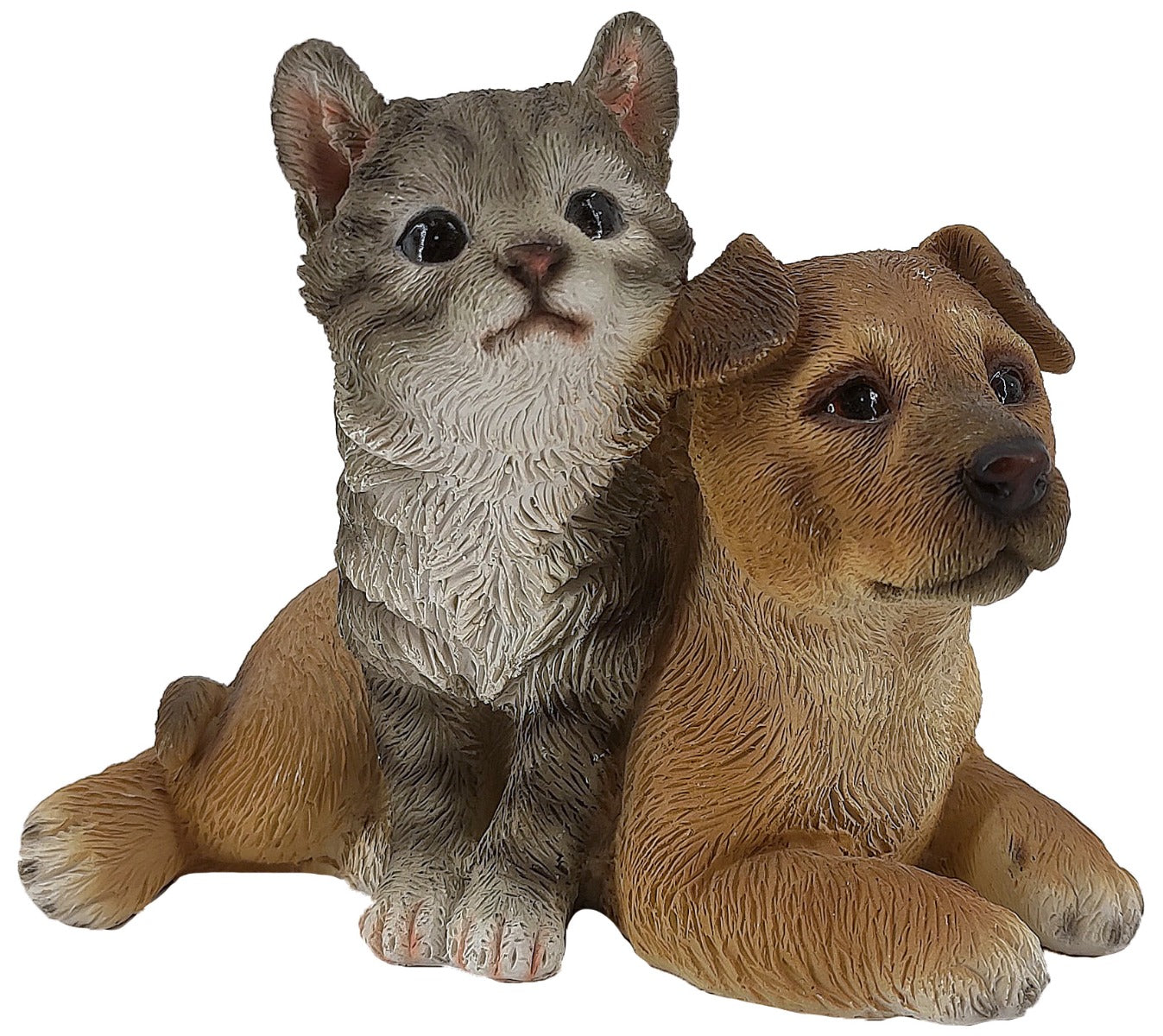 STATUETTA LABRADOR E GATTO CM.12 FRIENDS VETRORESINA