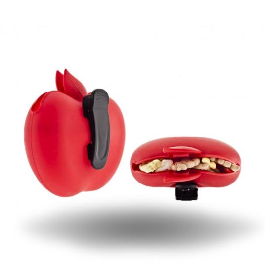 PORTA SNACK PER CANI A FORMA DI MELA 13X12X5CM ROSSO