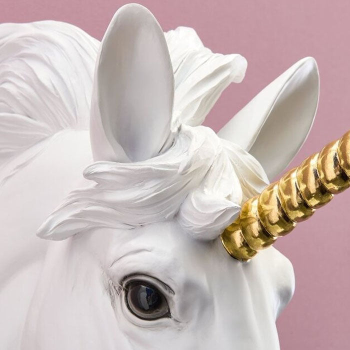 LAMPADA DA PARETE UNICORNO, 41,5X17,5X42CM, BIANCO E ORO