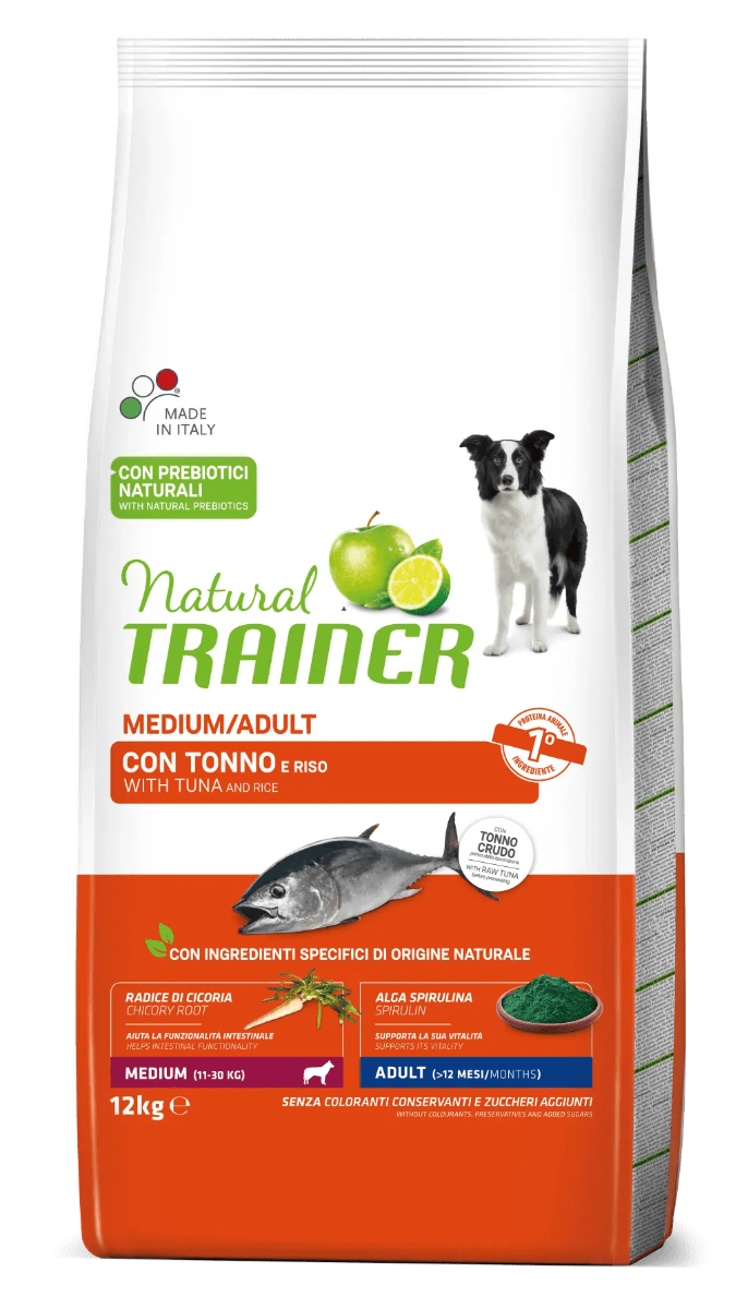 ADULT CANE MEDIUM TONNO E RISO 12 KG - NATURAL TRAINER