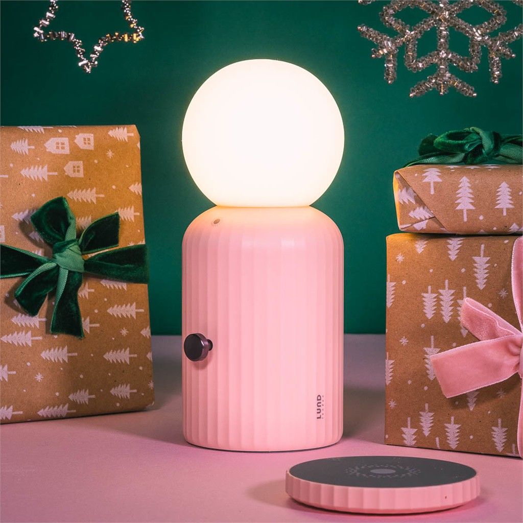 LAMPADA CON RICARICA WIRELESS ROSA
