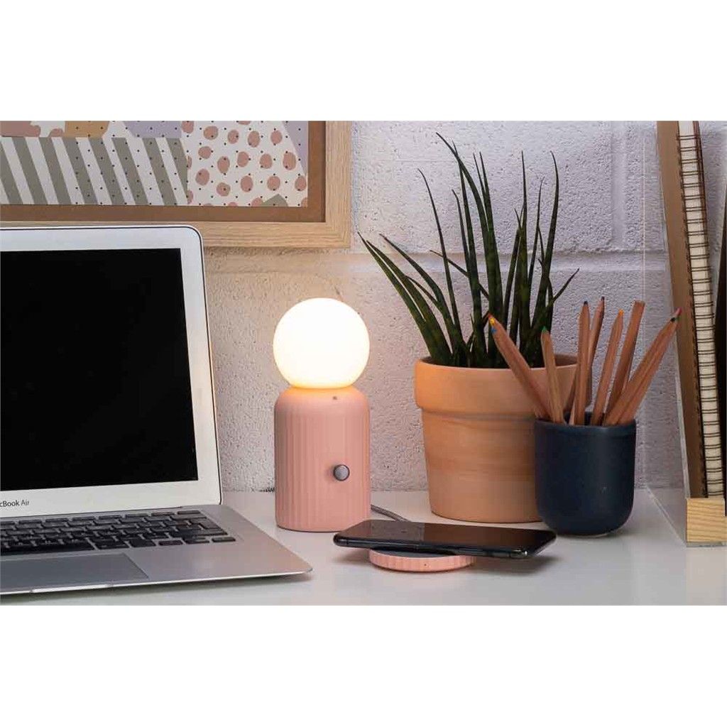 LAMPADA CON RICARICA WIRELESS ROSA