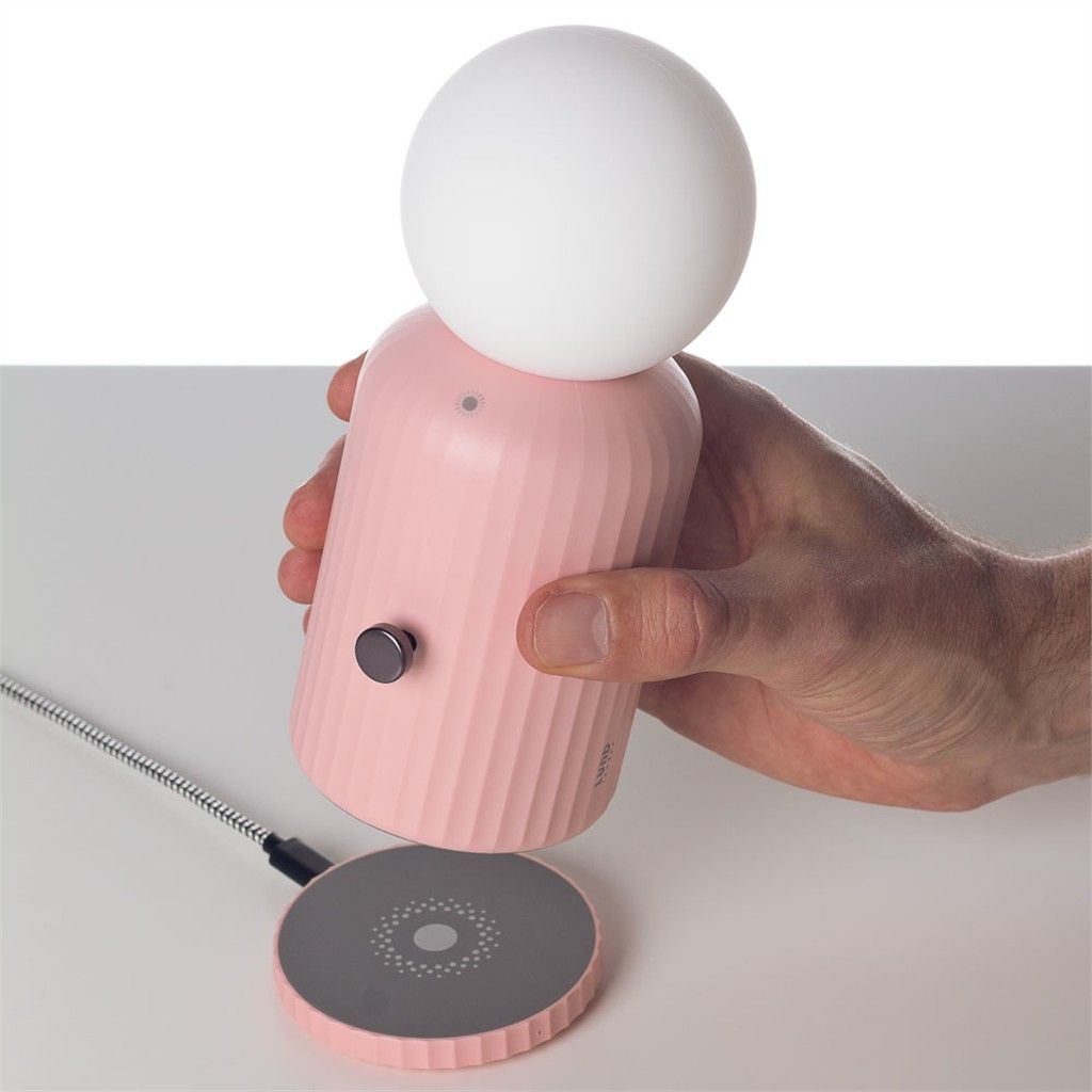 LAMPADA CON RICARICA WIRELESS ROSA