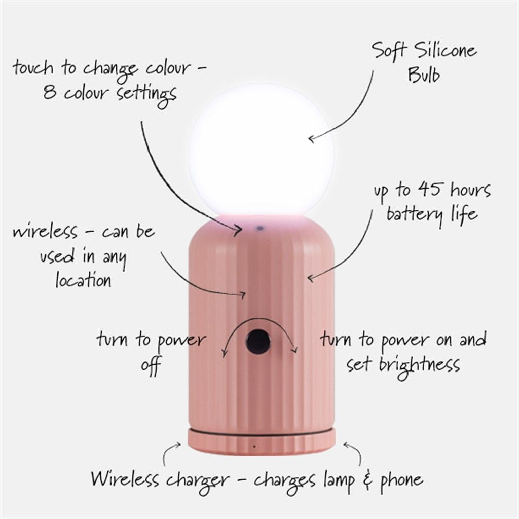 LAMPADA CON RICARICA WIRELESS ROSA