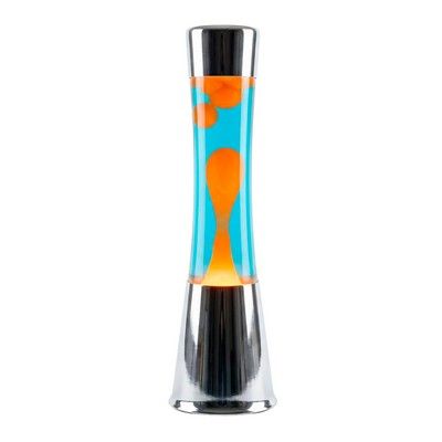 Lampada Lava Tower LED 29x12x22 cm Cromo Blu e Arancione FISURA