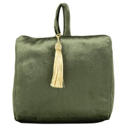 FERMAPORTA IN VELLUTO VERDE OLIVA 18CM