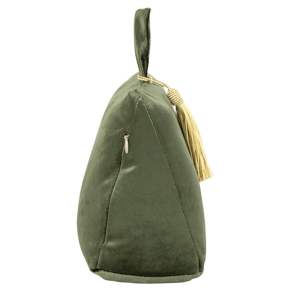 FERMAPORTA IN VELLUTO VERDE OLIVA 18CM
