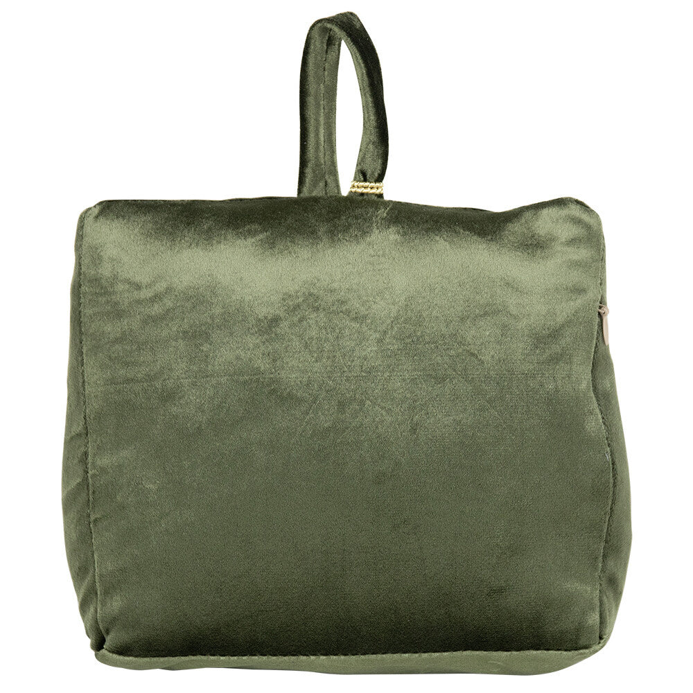 FERMAPORTA IN VELLUTO VERDE OLIVA 18CM