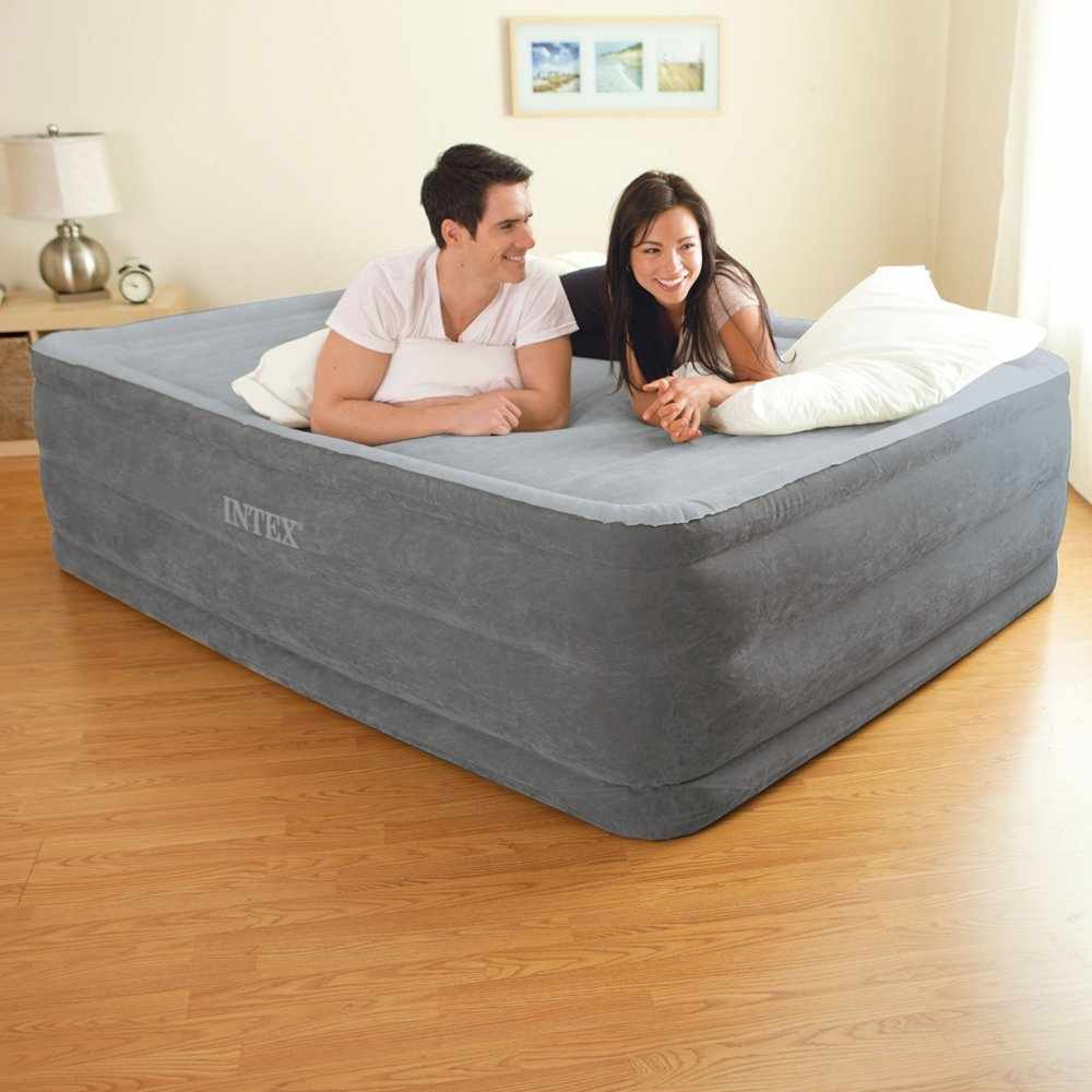 MATERASSO MATRIMONIALE GONFIABILE IN FIBERTECH CON POMPA INTEGRATA 152X203X56CM