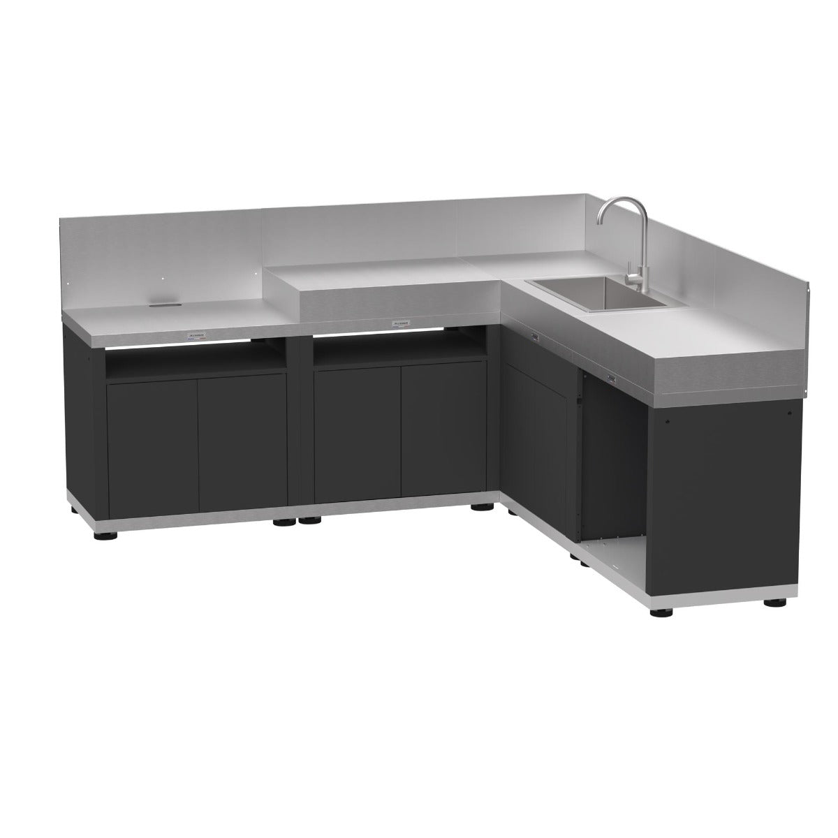 CUCINA ANGOLARE 5 MODULI CON PANNELLI PARASCHIZZI - DUO