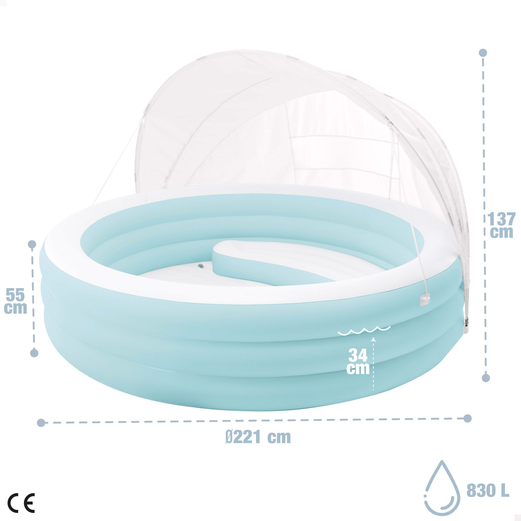 Piscina gonfiabile Swim Center Lounge con parasole 277x221x137 cm INTEX