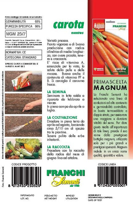 BUSTA MAGNUM SEMI DI CAROTA NANTES