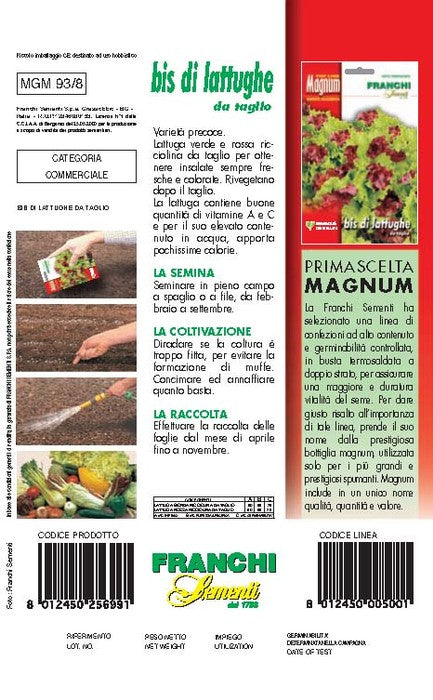 BUSTA MAGNUM SEMI BIS DI LATTUGHE DA TAGLIO