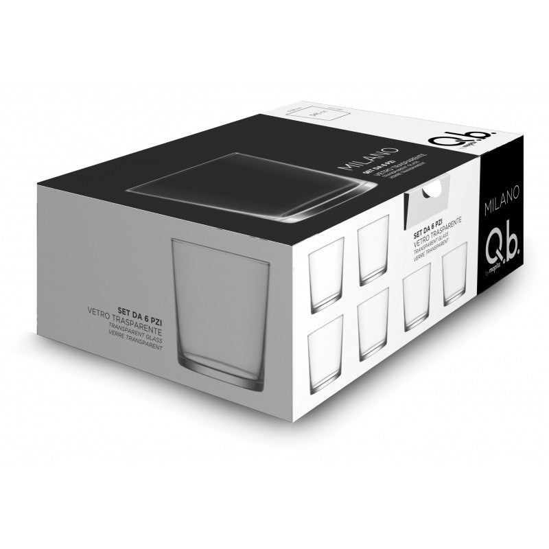 MILANO SET 6 BICCHIERI IN VETRO TRASPARENTE 345 ML