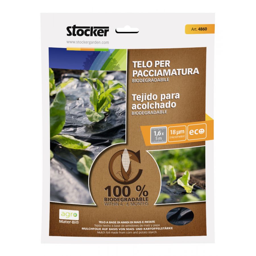 TELO NERO BIODEGRADABILE PER PACCIAMATURA 0,8 X 10 M