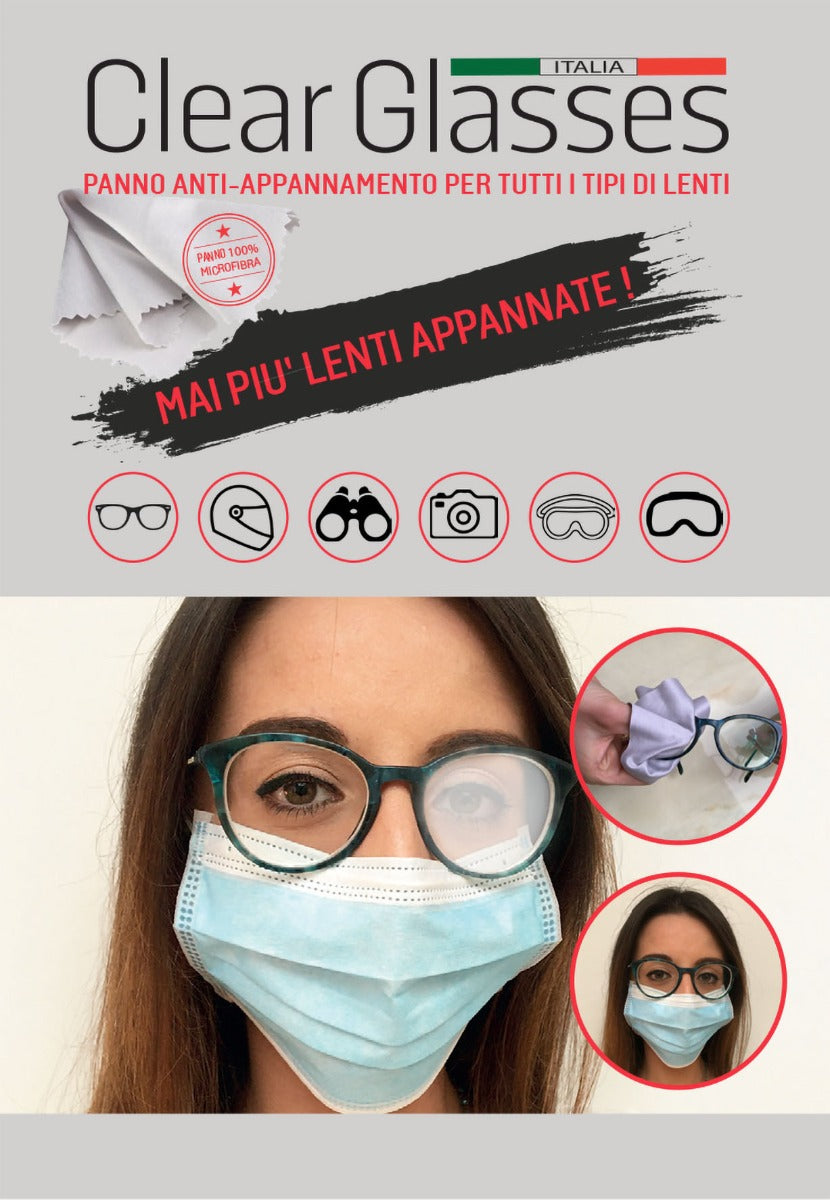 OFFERTA 5 PANNI ANTI-APPANNAMENTO PER TUTTI I TIPI DI LENTI CLEAR GLASSES