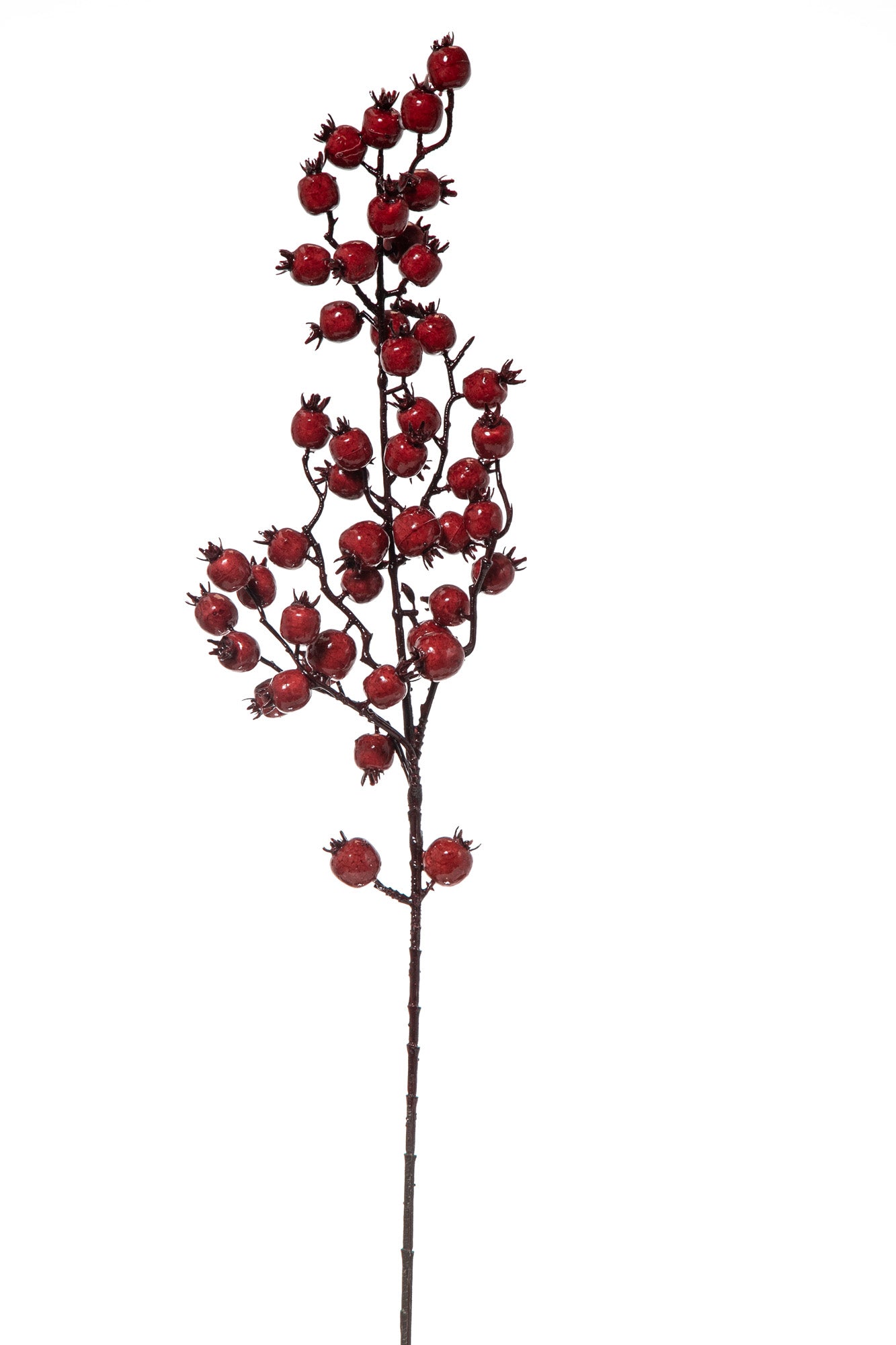 RAMO CON BACCHE ROSSO SCURO 80CM