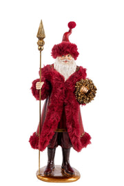 STATUINA BABBO NATALE IN RESINA 38CM ROSSO