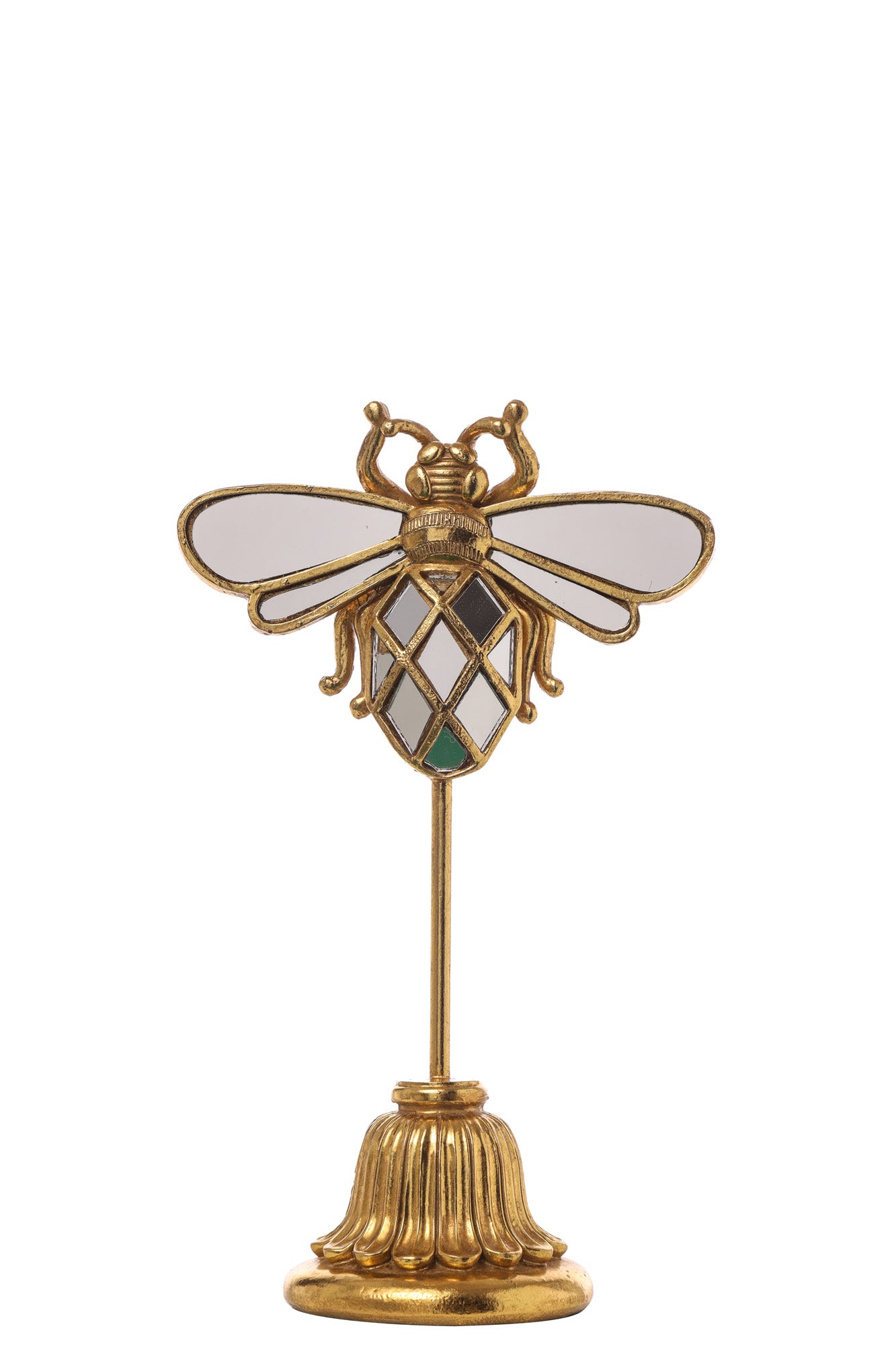 SCARABEO IN RESINA SU BASE ORO 15,5X9X26,5CM