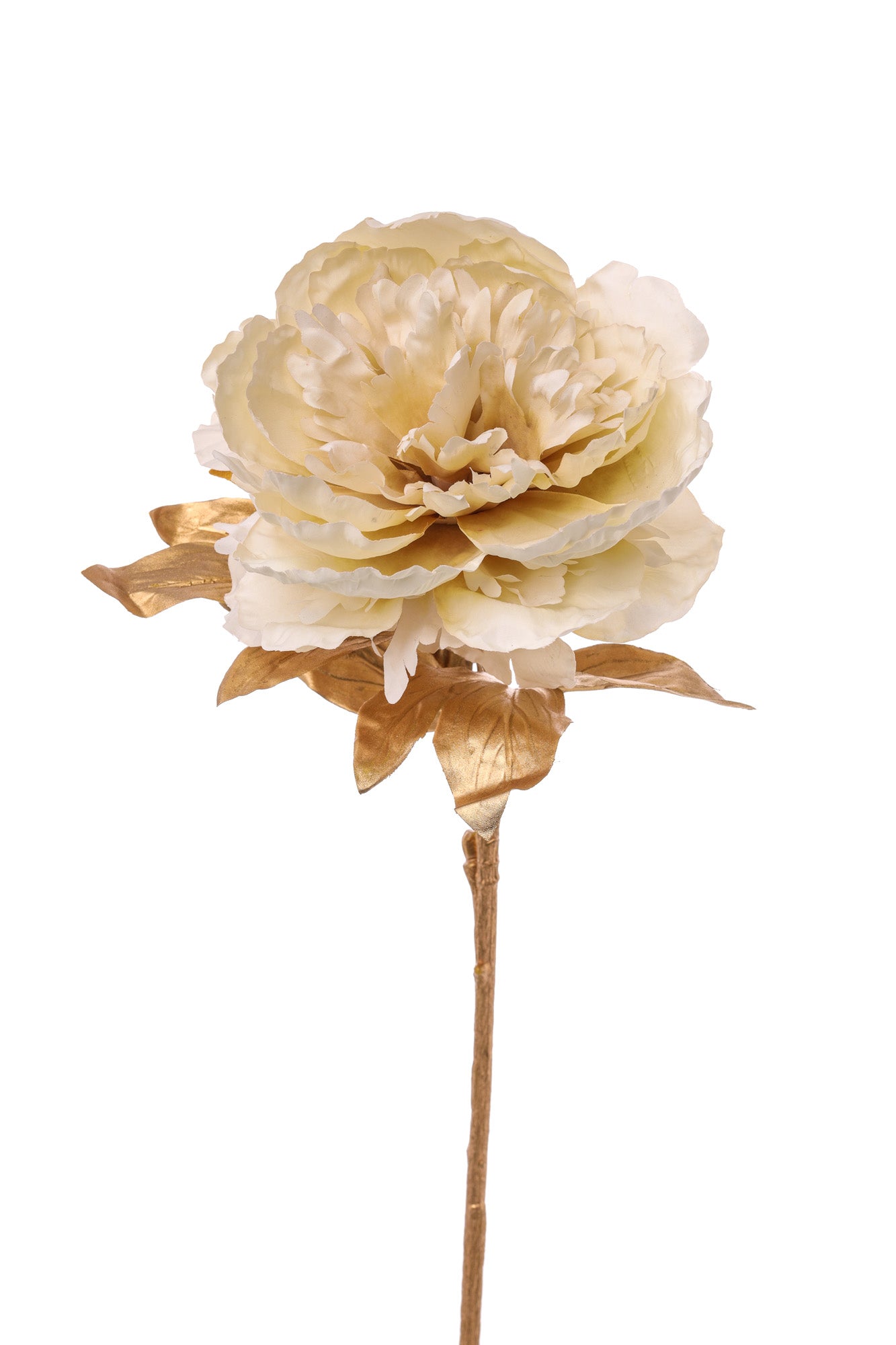 RAMO ORO CON PEONIA CREMA 70CM
