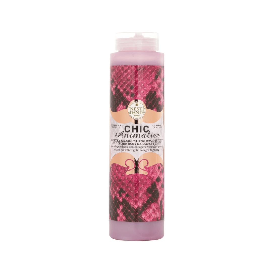SAPONE BAGNO DOCCIA CHIC ANIMALIER 300ML - ORCHIDEA SELVAGGIA, THE' ROSSO E TIARE'