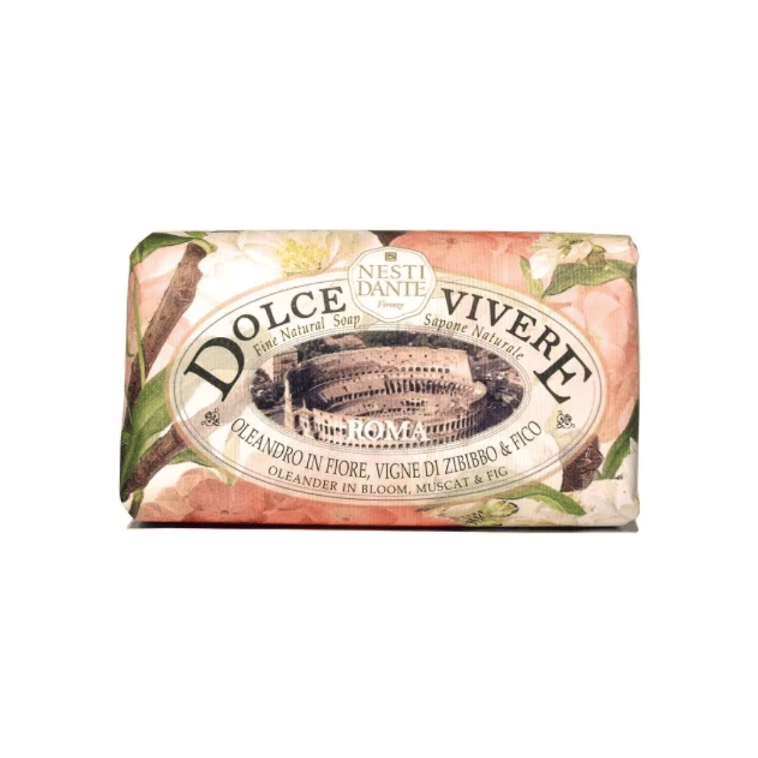 SAPONE NATURALE DOLCE VIVERE ROMA 250GR - OLEANDRO, VIGNE DI ZIBIBBO E FICO