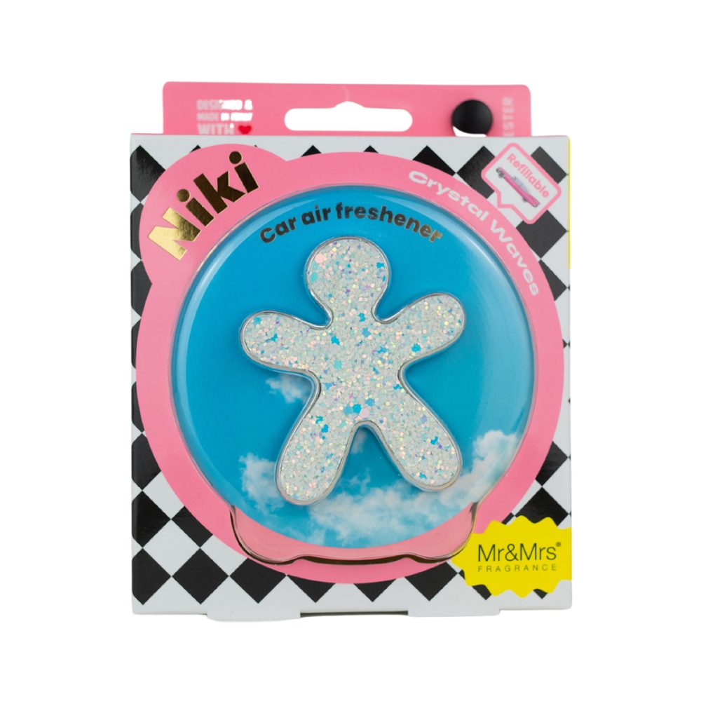 MR & MRS FRAGRANCE PROFUMATORE PER AUTO NIKI GLITTER SILVER CRYSTAL WAVES