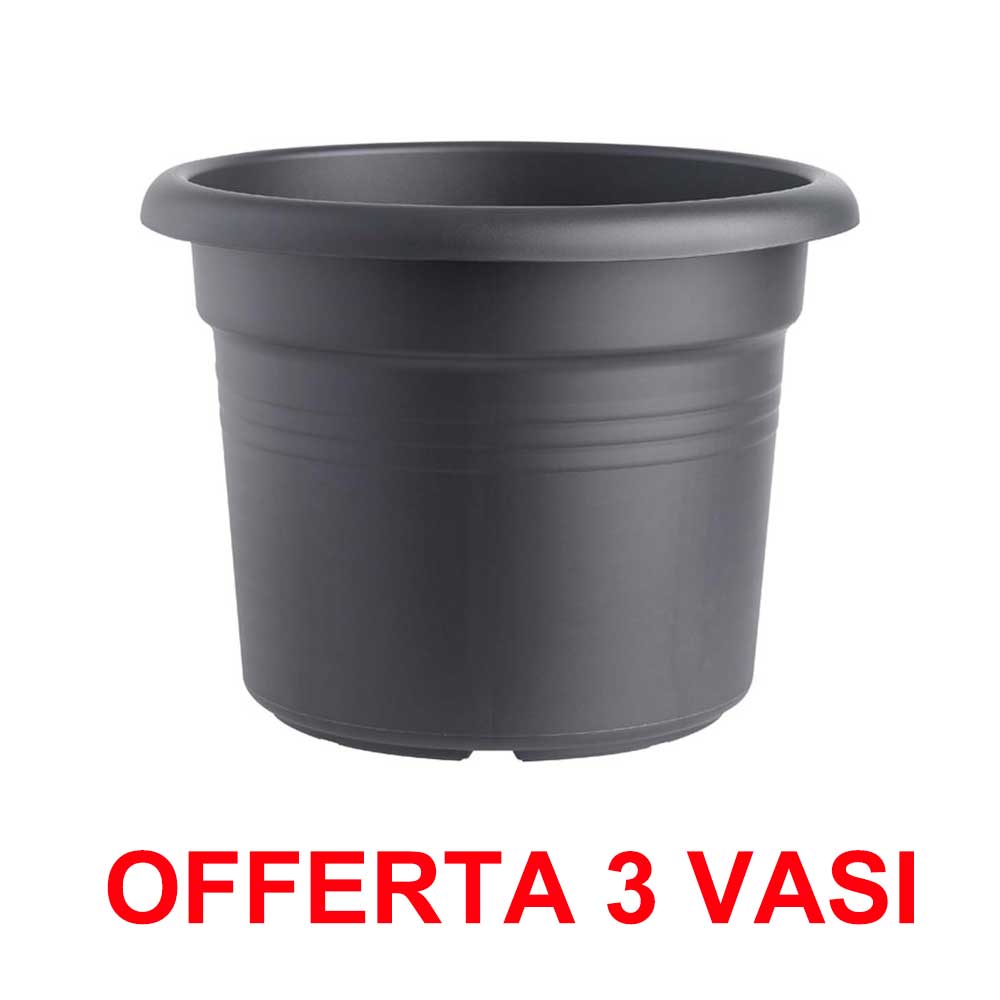 OFFERTA 3 VASO GREEN BASICS CILINDER 40CM LIVING BLACK