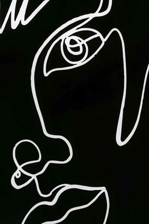 QUADRO INCORNICIATO FACCIA ARTE DRAWING 150X100CM NERO E BIANCO