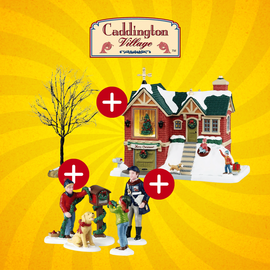 OFFERTA LEMAX CADDINGTON VILLAGE - THE LITTLE BRICK HOUSE + MAILBOX DECORATING + BUTTERNUT TREE, SMALL